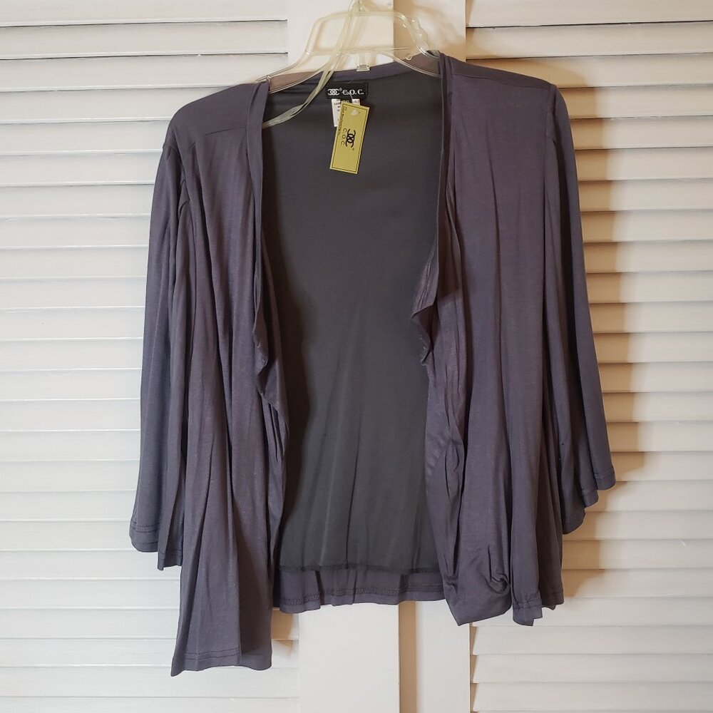 NWT Gunmetal Gray Open Shrug 2X